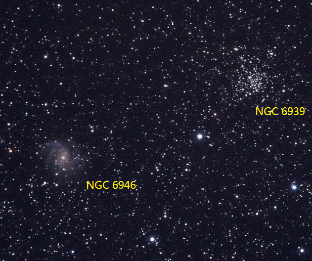 Галактика NGC6946 и рассеянное скопление NGC 6939