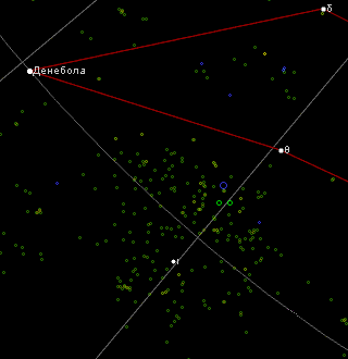 Окрестности Триплета Льва на небе