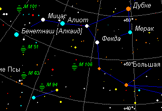Как найти галактику Водоворот М51 на небе