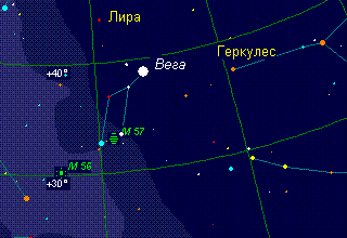 Как найти туманность Кольцо М57