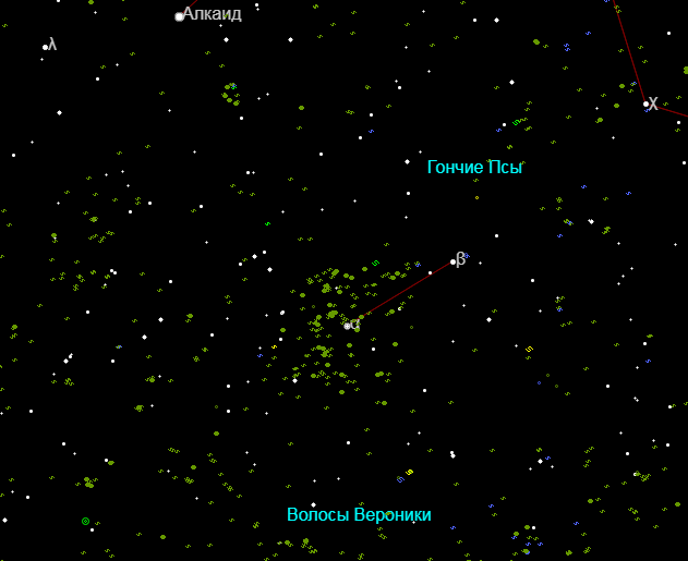 Интересные объекты в созвездии Гончих Псов