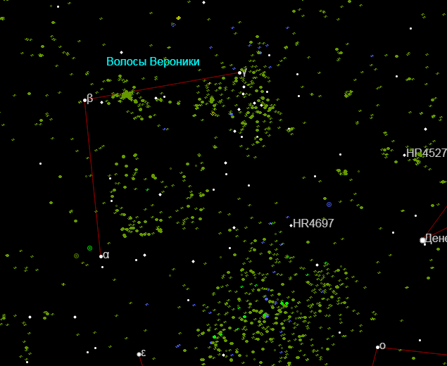 Интересные объекты в созвездии Дева
