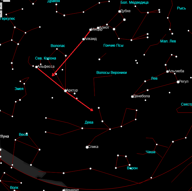 Как найти созвездие Дева